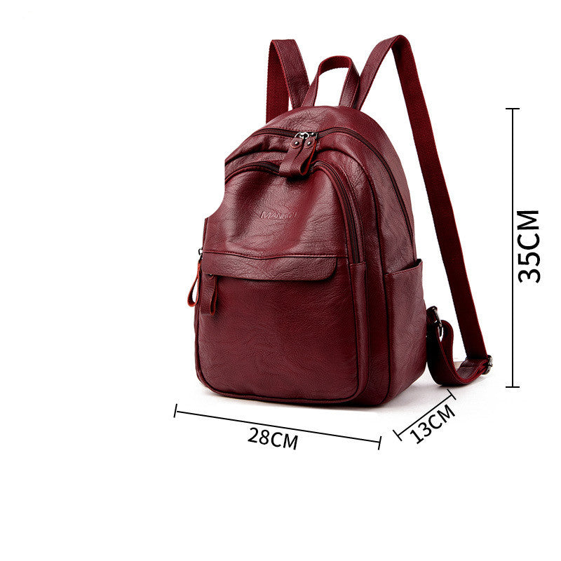 Versatile Simple Fashion Soft Leathe Backpack