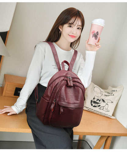 Versatile Simple Fashion Soft Leathe Backpack