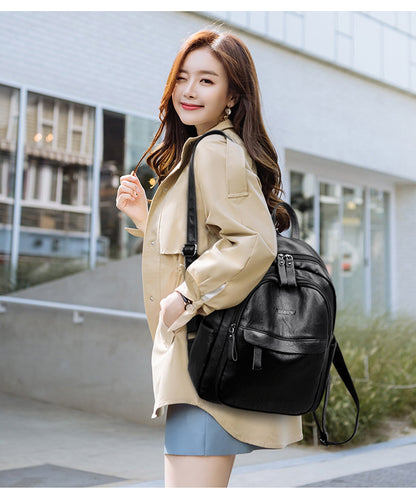 Versatile Simple Fashion Soft Leathe Backpack