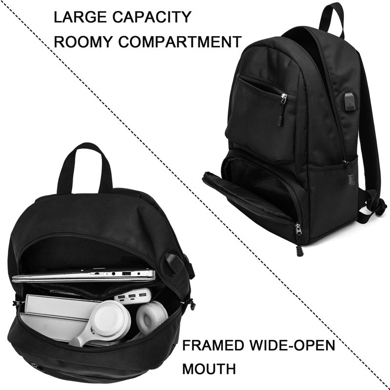 Men's Waterproof USB Laptop School Backpack