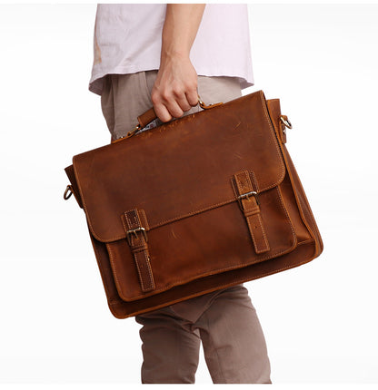 Genuine Leather Business Briefcase for Men's