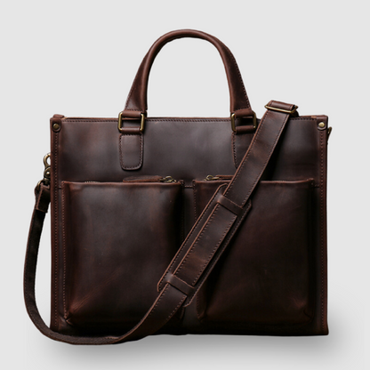 Vintage Cowhide Men's Handbag Business Briefcase